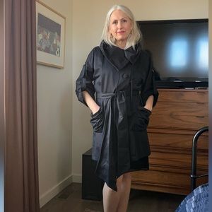 C Luce black satin evening jacket